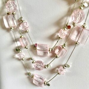 LOVELY DELICATE PINK 3-STRAND NECKLACE